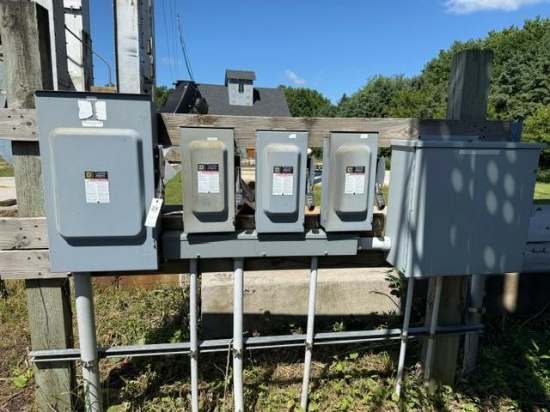 Electrical Pannel, (3) Square D Disconnects, Square D 600 Vac Disconnect, 480 Volt Control Box