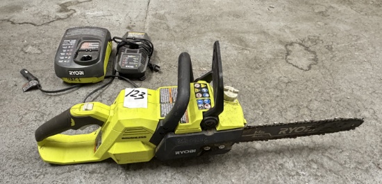 Ryobi 40V Brushless 14" Chainsaw with Chargers