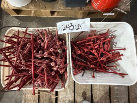 Assorted Red Roofing Fasteners