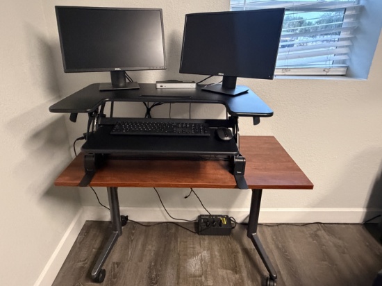 Complete Dual Monitor Sit/Stand Workstation