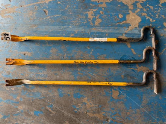 (3) Long Handle Roofing Tear Off Bars