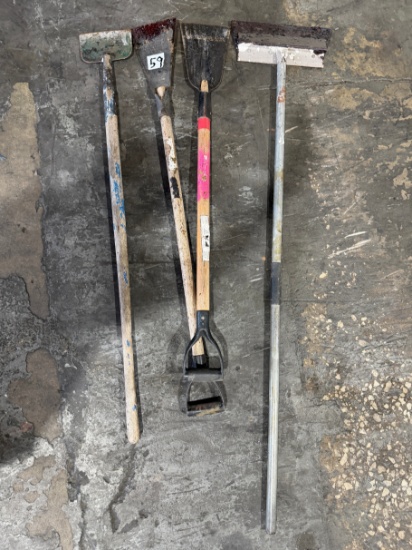 (4) Long Handled Roofing Scrapers & Tear Off Tools