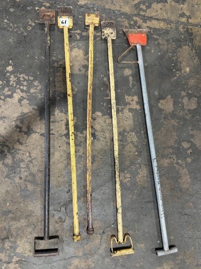 (5) Long Handled Roofing Tampers & Seam Tools