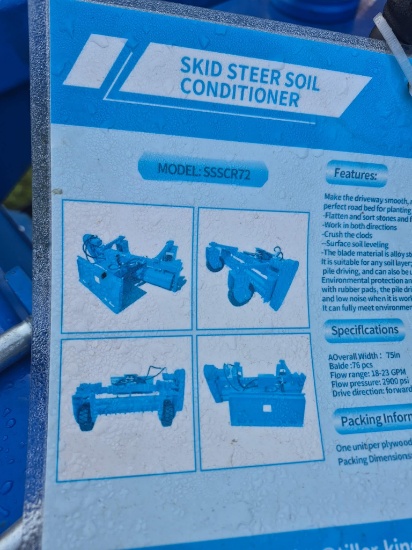 New Agt Ssscr72 Skidsteer Soil Conditioner