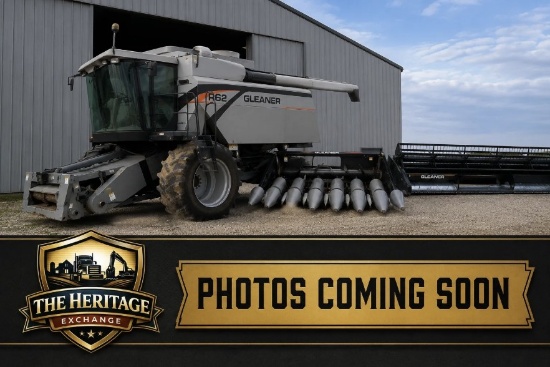 R62 Gleaner Combine with 8-Row Corn Head & 25' Grain Head – Ready for Harvest