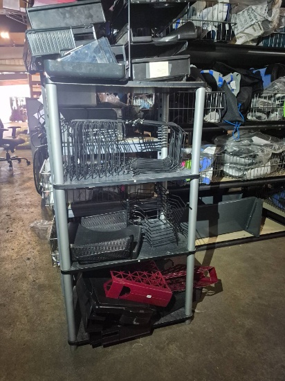 Shelf & Contents Metal and Plastic File Organization Trays Contents