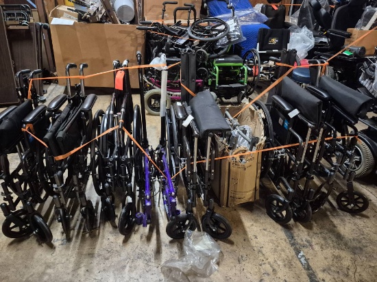 8 Adult Wheelchairs with Folding Frames