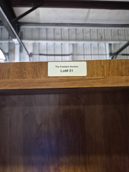 71x30x11.5 Wood Finish Open Bookshelf with Two Sections