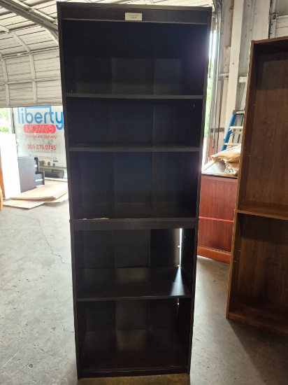 Dark Brown Multi-Shelf Bookcase, 71x24x12
