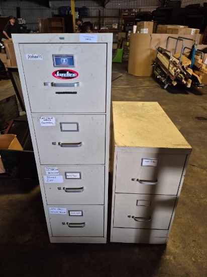 Two Metal Filing Cabinets