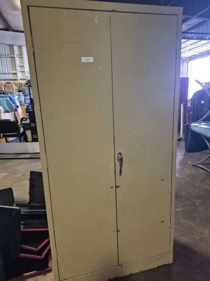 Metal Storage Cabinet with Shelves and Locking Doors