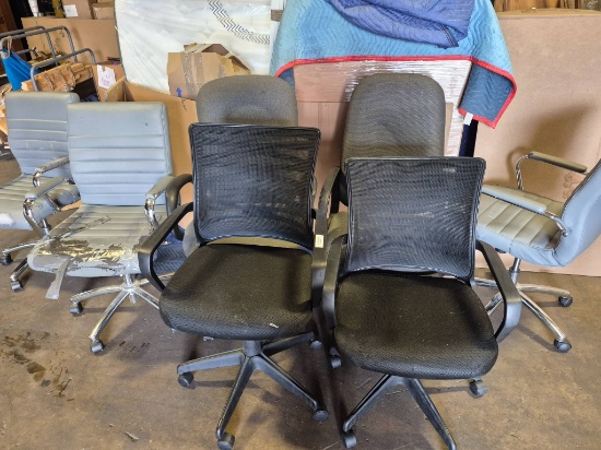 7 Rolling Office Chairs With Mixed Styles and Conditions