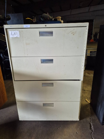 Four-Drawer Metal Filing Cabinet, 19x36x54 Inches