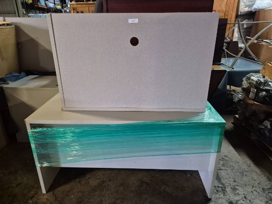 Disassembled Office Desk with Panel Components