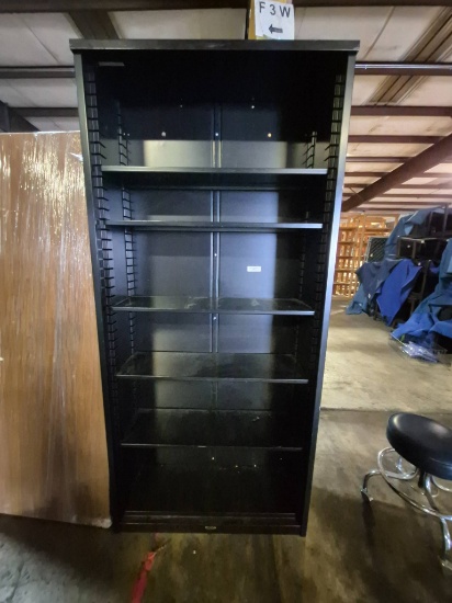 Black Metal Shelving Unit with Adjustable Shelves