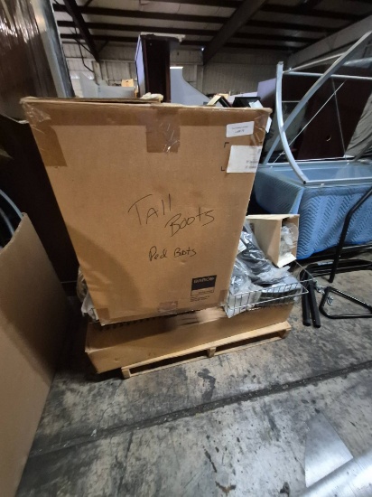 Pallet of Mixed Boots, Medical Accessories, and Miscellaneous Items