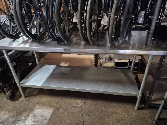 Stainless Steel NSF Work Table with Undershelf, 30x72x36 Inches
