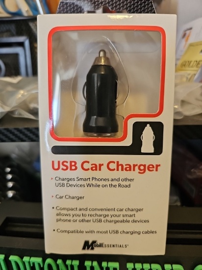 Mobilessentials USB Car Charger Input 12v Output 1.0A