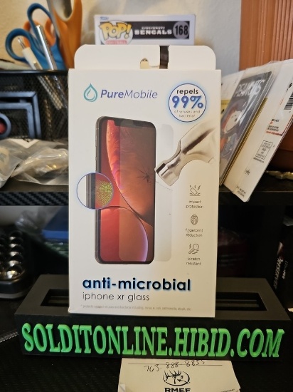 iPhone XR PureMobile Anti-microbial Shield Glass Scratch Resistant New