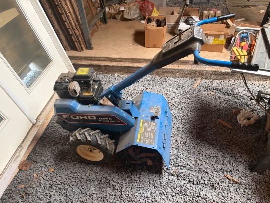 Ford, RTT 5 chain drive tiller, tires have some dry rot, but hold air, put a new tube in right side