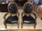 (2) Leather/Wood Arm Chairs