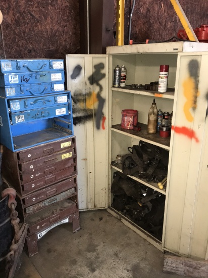 Metal Parts Bin, TIF & Lawson Parts Bins & Metal Cabinet