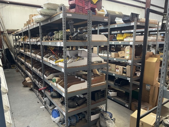 (55) Sections Metal Shelving Racks (NOTE: Does not include contents which are being sold in the next