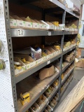 Contents of Metal Shelving Including Misc Cat Parts, Flexitall Gaskets, O Rings, Rocker Arms, IPD Li