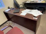 (2) Desks, (2) Arm Chairs, Office Chair & 4 Drawer Metal Lateral File