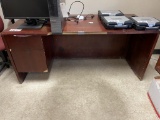 (3) Desks, (3) Office Chairs, Arm Chair, (2) Shelves & 2 Drawer Lateral File