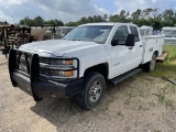 2014 Chevy 2500 HD Crew Cab Pickup p/b V8 Gas Engine, A/T, P/W, P/L, Reading Workbed, RanchHand Brus