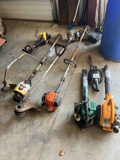 4 Weed eaters, 2 Blowers, 1 trimmer