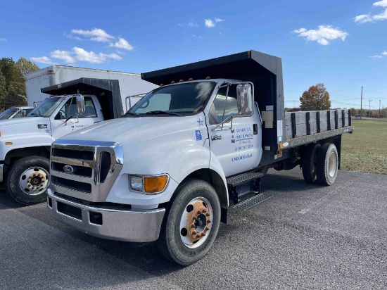 2004 F-650 XL Super Duty S/A Dump Bed Truck, p/b Diesel Engine, VIN #3FRNF65E14V693124, 24,945 Miles