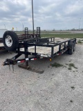 2016 PJ 7'W x 20'L T/A Utility Triler, 14,000# GVWR, Wood Bed, VIN#4P5P82025G1243186, TX TAG 300180J