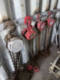 (4) Misc. Chain Hoists. NOTE: LOT MUST BE REMOVED NO LATER THAN TUESDAY, MARCH 28TH.