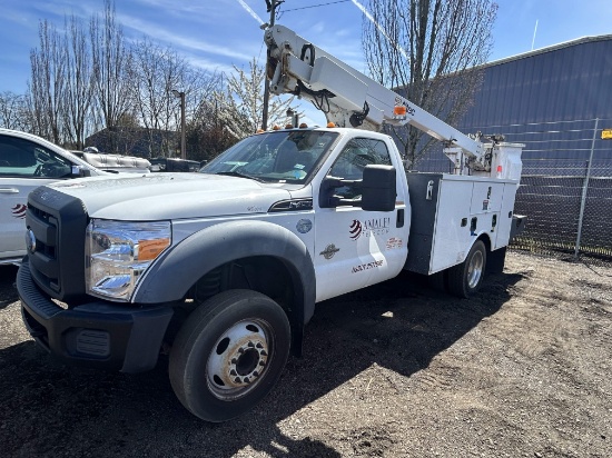 2011 Ford F450 S/A Dually Bucket Truck w/ Altec AT200A Telescopic Aerial Device; VIN: 1FDUF4GT0CEA43