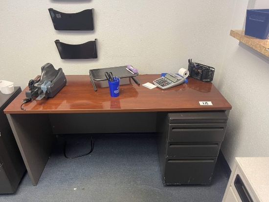 DEER PARK: Haworth Desk; Cabinet; File; 4-Drawer Metal Cabinet; Office Chair; Fellowes Shredder