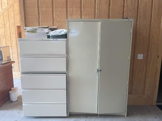 METAL CABINET AND 5-DRAWER METAL LATERAL FILE