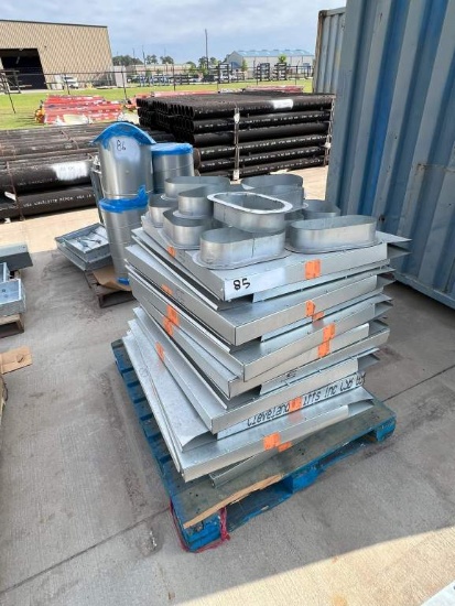 PALLET OF ASSORTED GALVANIZED BLANK PLATES AND END CAPS
