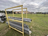 ASSTD SIZE COATED GALVANIZED PIPE W/ 2.5'X6'X7' METAL PIPE STAND