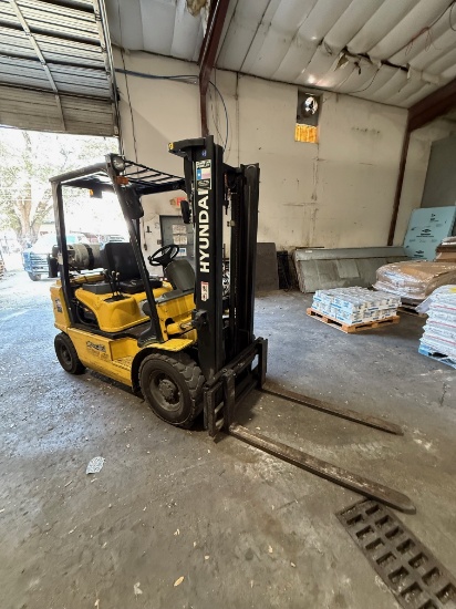 2008 Hyundai Model 25L-7 LPG Forklift, 5,000 LB Capacity, S/N HF0210700, Sideshift; 130” Max Mast...
