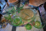 COLLECTION OF GREEN DEPRESSION GLASS