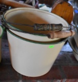 PAIR OF VINTAGE ENAMEL BUCKETS WITH HANDLES!