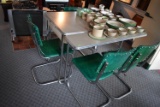 CIRCA 1950'S DROP LEAF TABLE AND 4 STUNNING CHAIRS