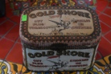 ANTIQUE GOLD SHORE TOBACCO TIN