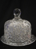 EARLY AMERICAN CRYSTAL CHEESE DISH!