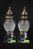 VICTORIAN CRYSTAL AND STERLING SHAKERS!