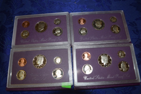 FOUR UNITED STATES MINT PROOF SETS!