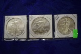 THREE SILVER EAGLE DOLLARS!