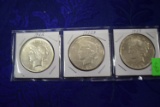 THREE PEACE DOLLARS!